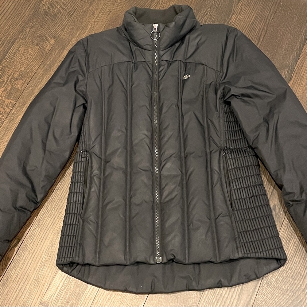 Black Lacoste Puffer Jacket Size 38